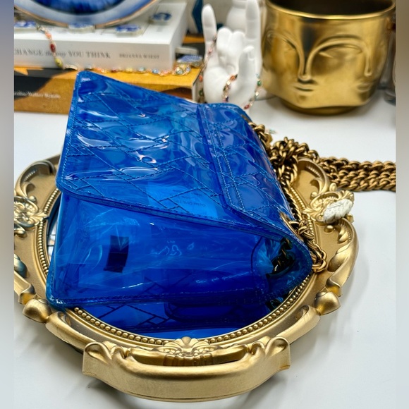 🆕 KURT GEIGER LONDON 🧿 NWOT Mini Brixton PVC Crossbody Bag, Transparent Blue - Picture 10 of 12